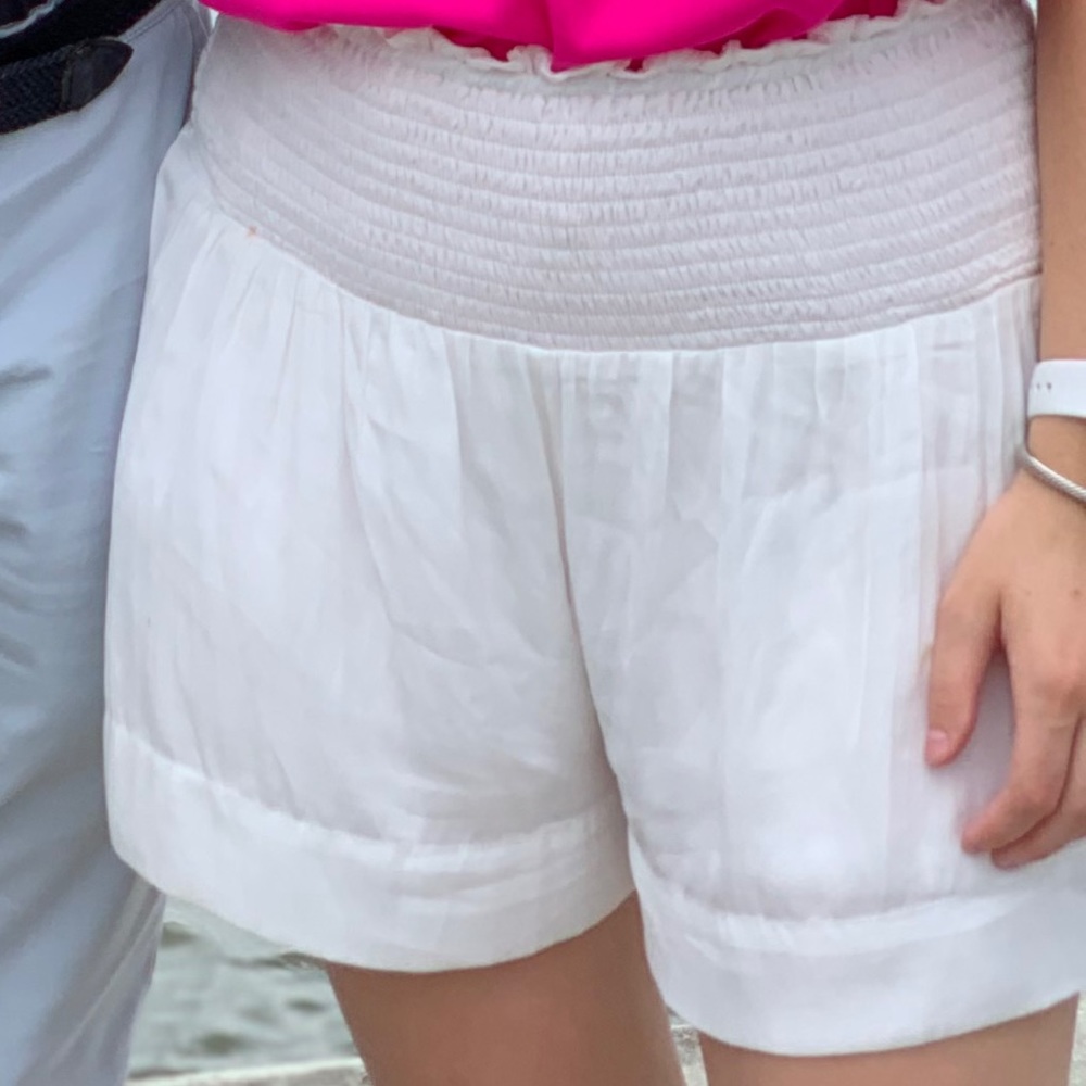 TCEC White Smocked Shorts